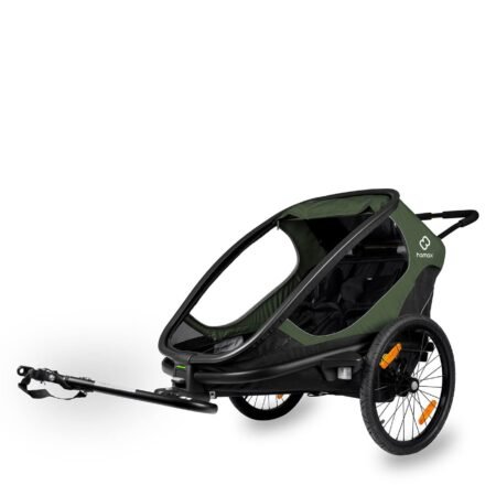 Hamax Outback Kinderanhänger - 2 Kinder - grün schwarz